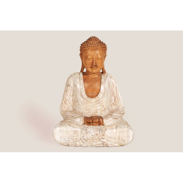 Weißer meditierender Buddha Weißer meditierender Buddha
