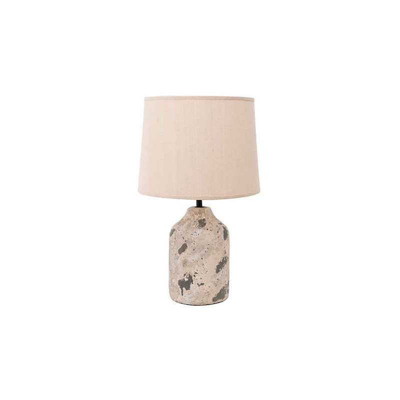 Tischleuchte aus Zement.