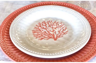 Set 6 Flacher Teller HARMONY Coral